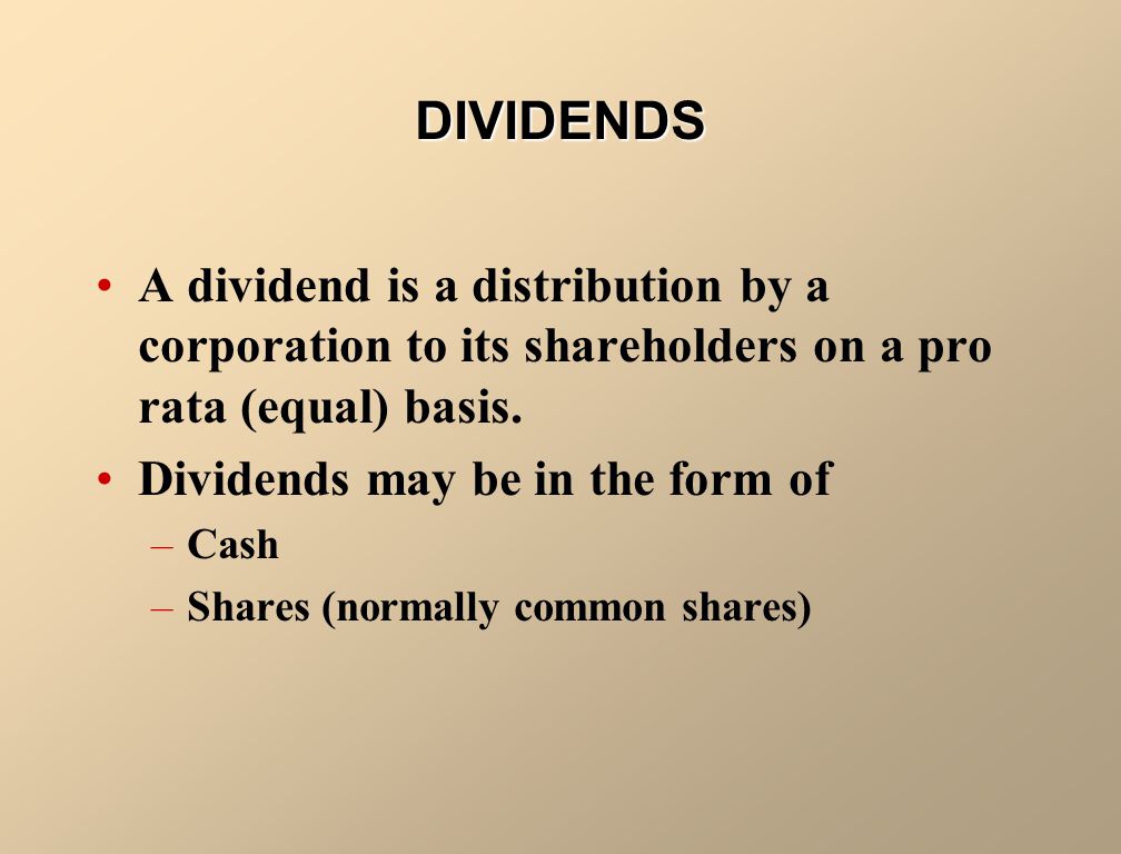 Distributions to shareholders